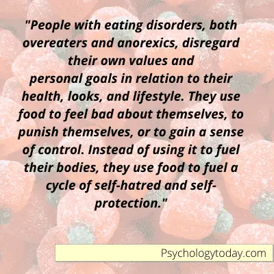 Signs of self-loathing include poor eating  